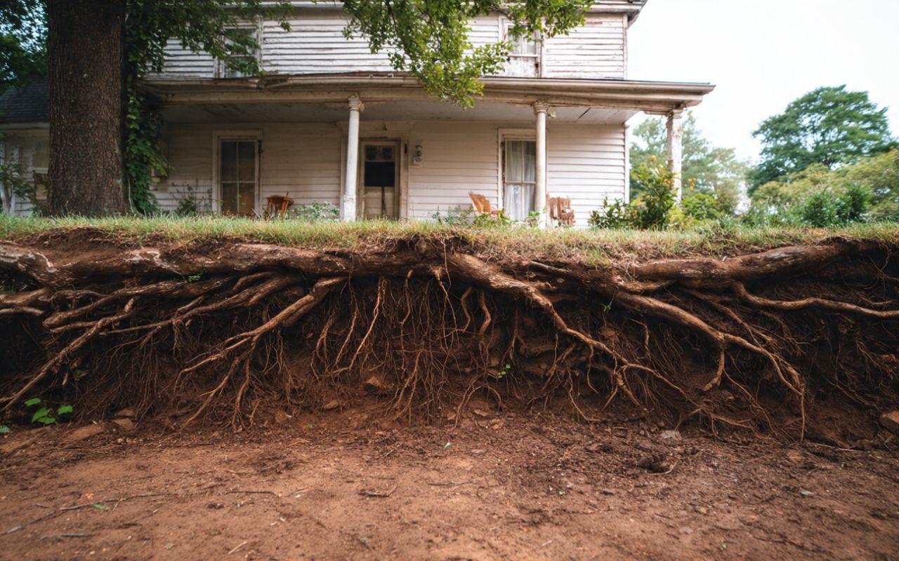 Planting distance for trees near a home foundation
