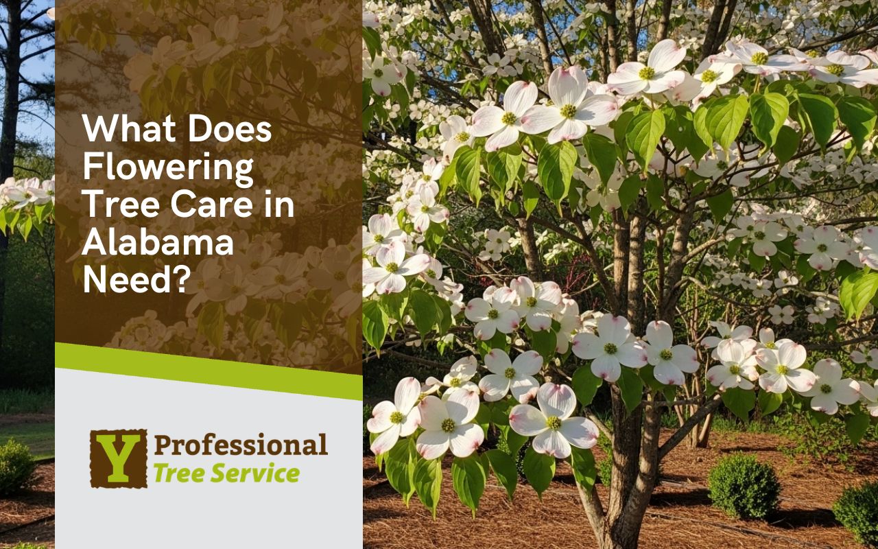 Dogwood tree showing healthy blooms with proper flowering tree care in Alabama