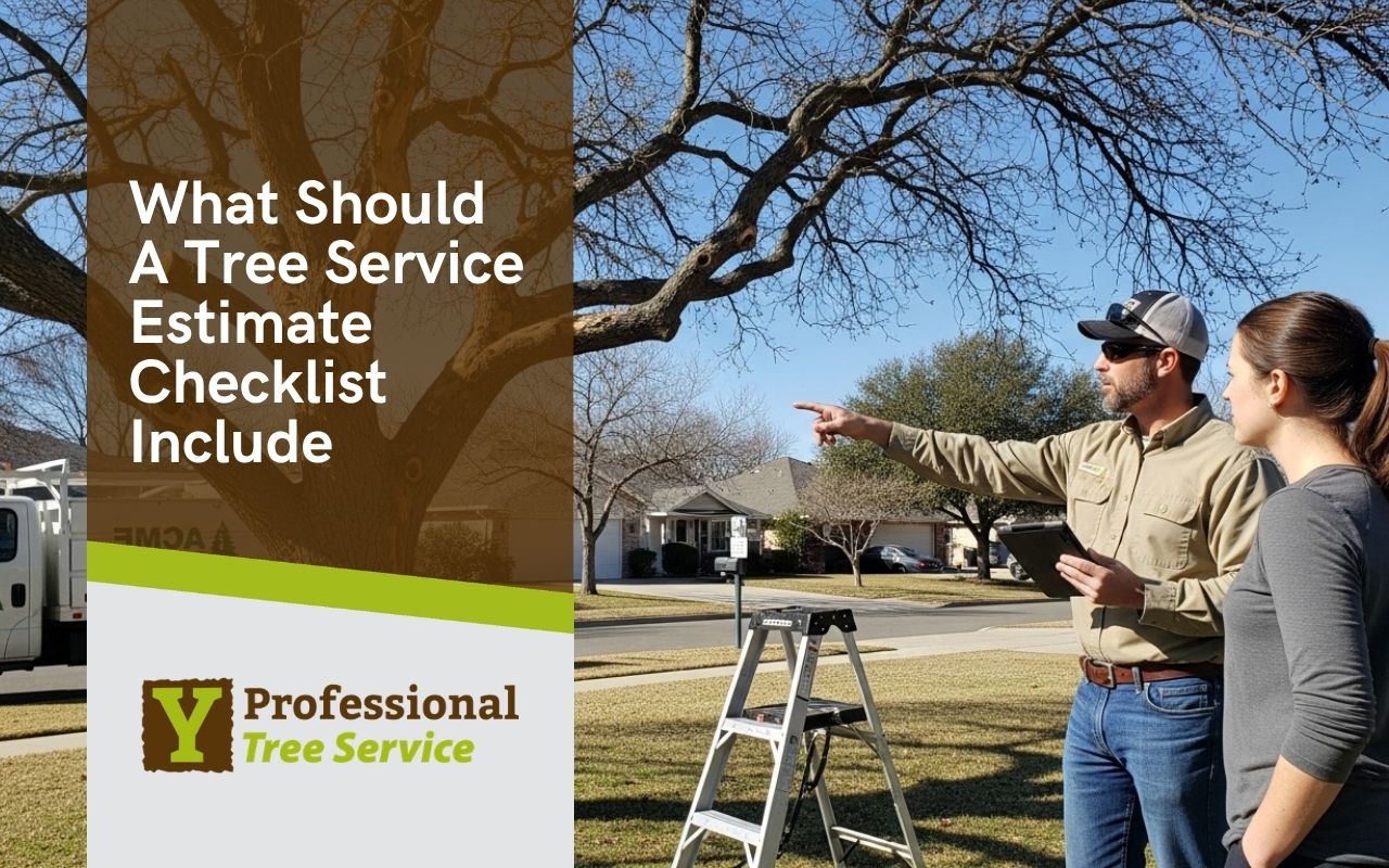 Cleanup terms included in a tree service estimate checklist