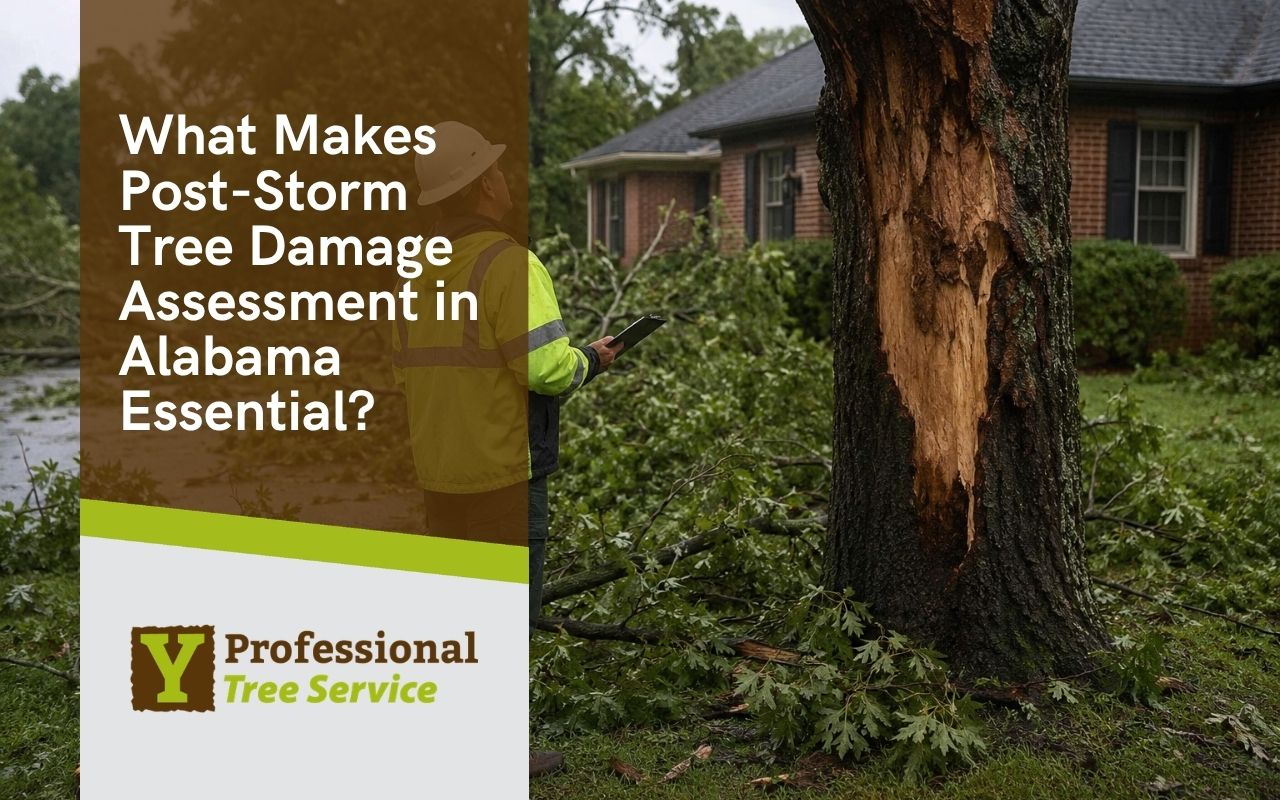 Post-storm tree damage assessment in Alabama after severe weather